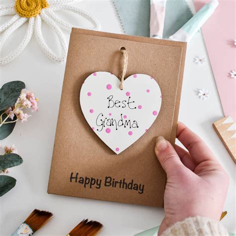 Personalised Grandma Heart Birthday Card Keepsake By Craft Heaven Designs