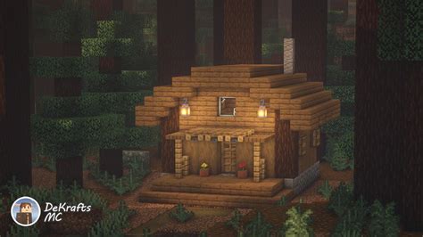 My simple spruce cabin hidden in the woods. : r/Minecraft