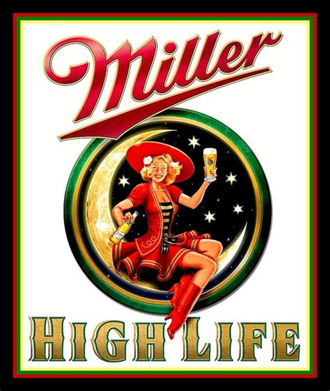 4.25 Miller High Life Girl in the Moon Vinyl Sticker. | Etsy