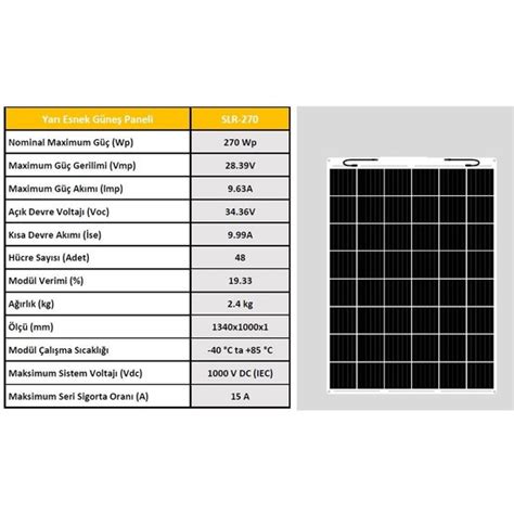 Solaron 270 W Esnek Monokristal Güneş Paneli Fiyatı