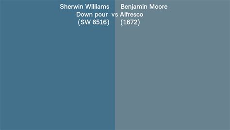 Sherwin Williams Down Pour SW 6516 Vs Benjamin Moore Alfresco 1672