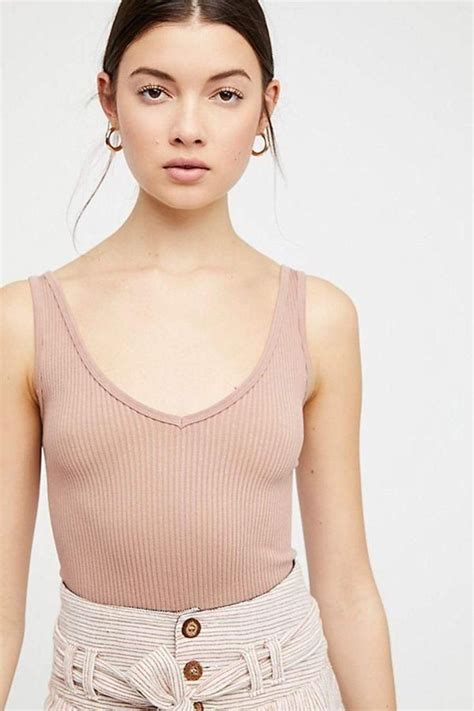 Solid Rib Brami Nude XS S Nude OB709176 Boho Outfits Ribbed Fabric Stylish Girl