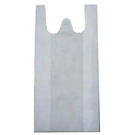 Shopping Bags W Cut White Non Woven Carry Bag For Grocery Capacity 1