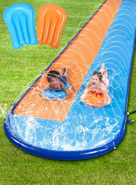 Sloosh 22 5ft Double Slip Slides Heavy Duty Lawn Water