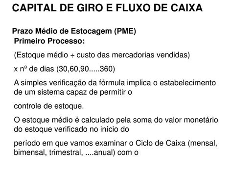 PPT CAPITAL DE GIRO E FLUXO DE CAIXA PowerPoint Presentation ID 354523