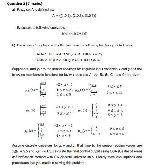 A Fuzzy Set A Is Defined As Chegg