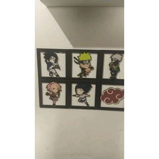 Kit 6 Quadros Naruto Recorte MDF Vazado Quadro Decorativo Placa 3D