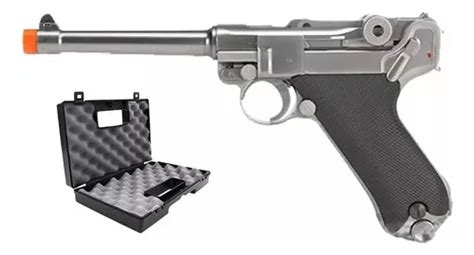 Airsoft Pistola We Luger P08 6 Gbb Fullmetal Blowback Parcelamento Sem Juros