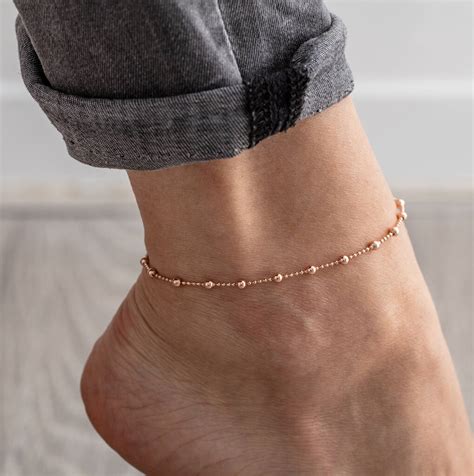 Rose Gold Plated Sterling Silver Anklet By PoppyK