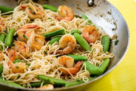 Shrimp Sugar Snap Pea And Scallion Stir Fry With Miso Sauce