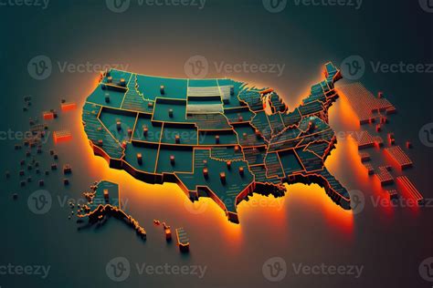 USA map digital concept. 21876961 Stock Photo at Vecteezy