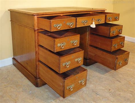 Victorian Oak Double Pedestal Desk - Antiques Atlas