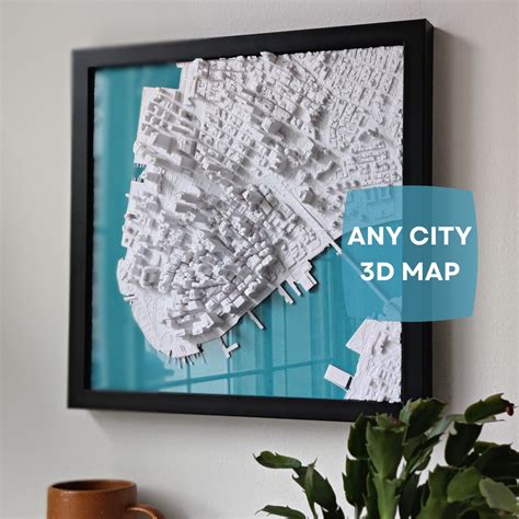 D City Map D Street Map D Printed Skyline Decor Home Office Art