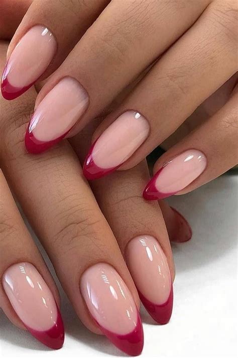 Red French Tip Nails Simple Toe Nails Basic Nails Classy Nails Red