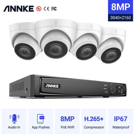 ANNKE 8MP Ultra HD PoE ONVIF 8CH NVR Système de caméra de sécurité à