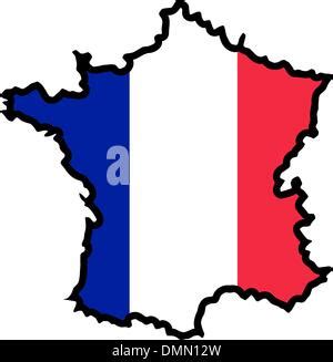 France Map In National Flag Colors Flag Marker And Location Of Its