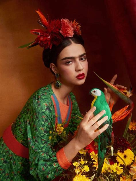 Frida Kahlo X Shein X Designer Vestido Con Estampado Tropical Con Cinta