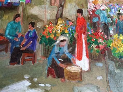 Timeless Beauty Original Hanoi Oil Paint Painting By Lam Duc Manh