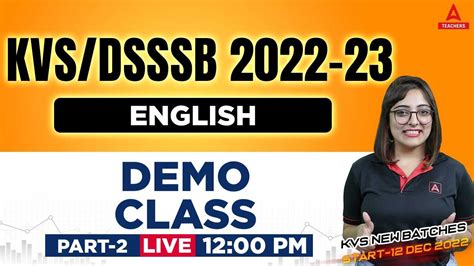 Kvs Kvs English Preparation Prt Kvs English Demo Class Part