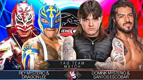 Wwe 2k24 Dragon Lee And Rey Mysterio Vs Dominik Mysterio And Santos Escobar Tag Team Match Youtube