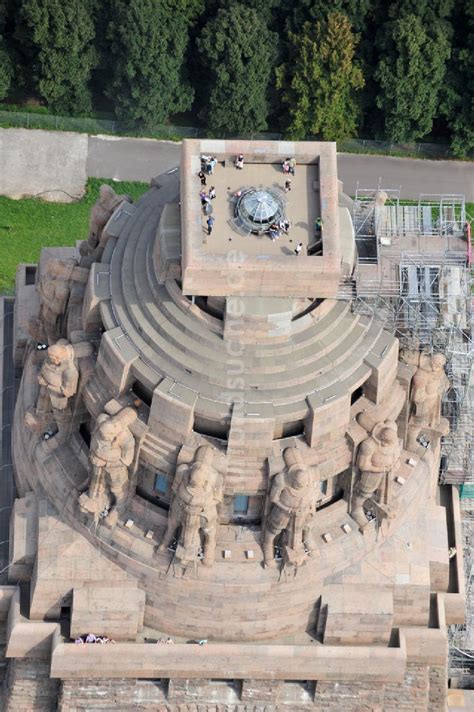 Leipzig von oben Völkerschlachtdenkmal Leipzig Sachsen