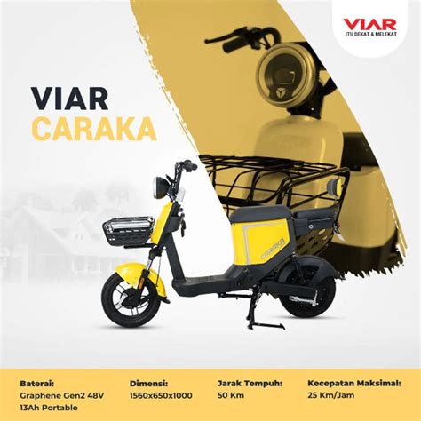 Jual VIAR SEPEDA LISTRIK CARAKA TERMURAH ORIGINAL GARANSI RESMI