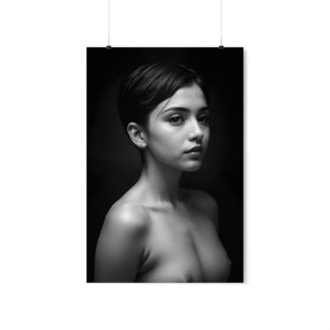 Mature Sensual Erotic Nude Woman Poster In B W Intimate Adult Wall Art