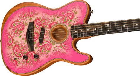 Fender American Acoustasonic Telecaster Fsr Ltd Usa Pink Paisley Folk Guitar