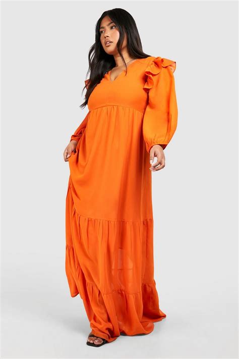 Plus Chiffon Puff Sleeve Smock Dress Boohoo Usa