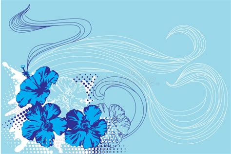 Tropical Flowers And Waves Stock Vector Illustration Of Decoration