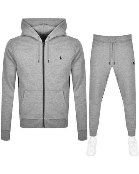 Ralph Lauren Synthetic Full Zip Hooded Tracksuit In Grey Gray For Men