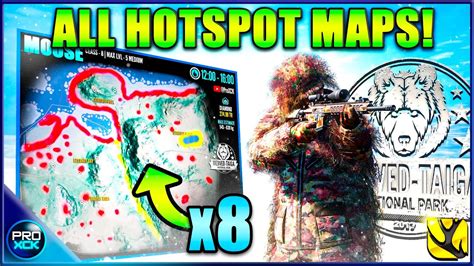 All Hotspot Maps Medved Taiga Guide Thehunter Call Of The