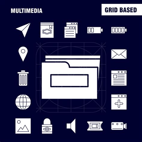 Multimedia Solid Glyphen Symbol F R Webdruck Und Mobiles Uxui Kit Wie