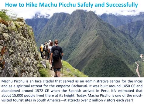 Ppt How To Hike Machu Picchu Safely And Successfully Powerpoint