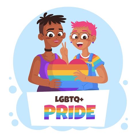 Símbolos Lgbt Planos Dibujados A Mano Del Mes Del Orgullo Vector Gratis