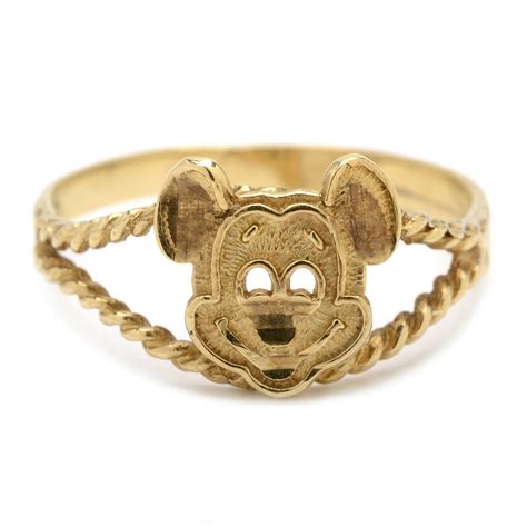 10k Yellow Gold Mickey Mouse Ring Ebth