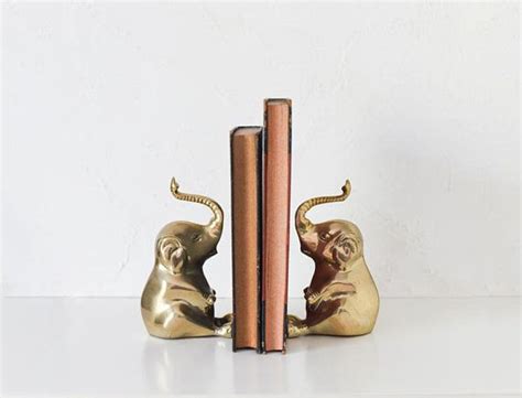 Vintage Brass Elephant Brass Elephant Bookends Pair Of Etsy