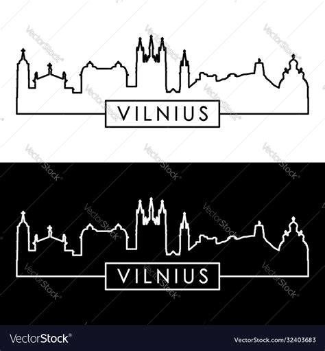 Vilnius skyline linear style editable file Vector Image