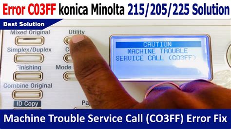 Machine Trouble Service Call C03FF Solution How To Konica Minolta