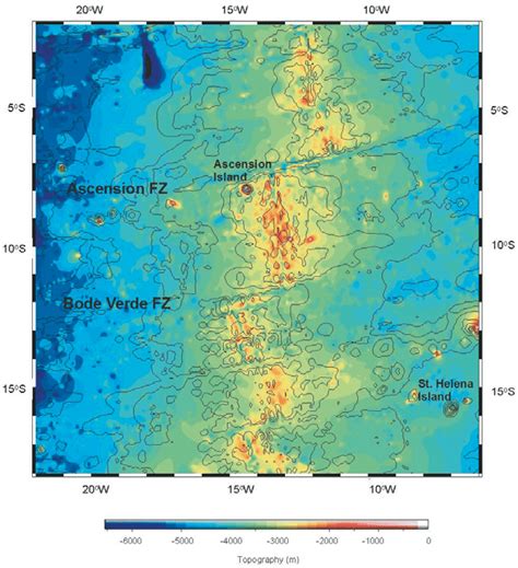 Observed Seafloor Depths Shown By A Coloured Bathymetric Map Derived