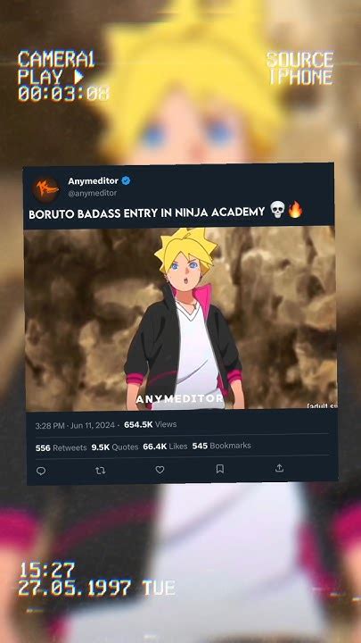 Boruto Badass Entry In Ninja Academy 🔥⚡️boruto Youtube