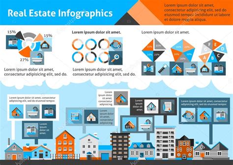 Real Estate Infographics — Stock Vector © macrovector #66913553