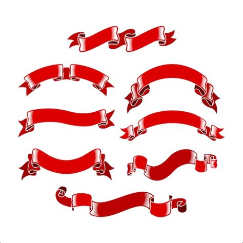 Premium Vector Red Ribbons Collection