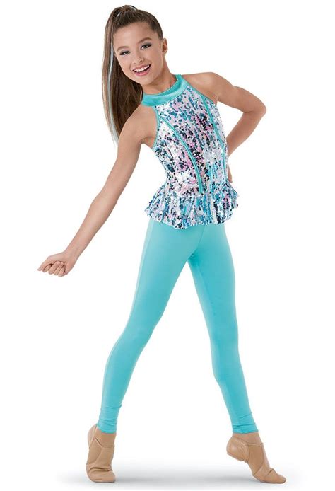 Weissman™ Sequin Peplum Tank And Leggings Dance Costumes Girls