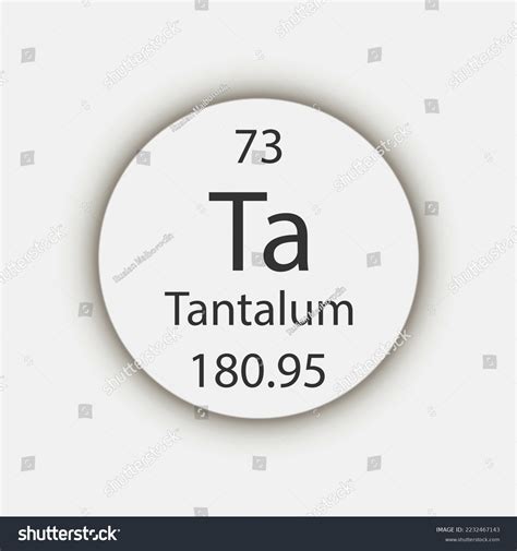 Tantalum Symbol Chemical Element Periodic Table Stock Vector Royalty