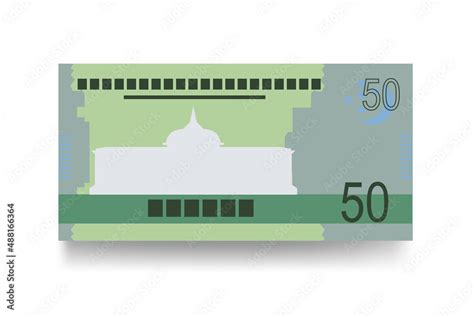 Turkmenistan New Manat Vector Illustration Turkmen Money Set Bundle