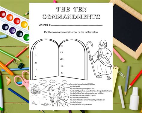 Ten Commandments Catholic Coloring Pages