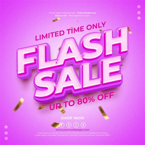 Premium Psd Psd Flash Sale Modern Banner Promotional With Editable 3d