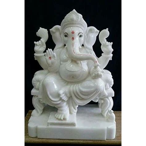 Painted White Marble Ganesh Statue For Worship At Rs 45600 In Jaipur