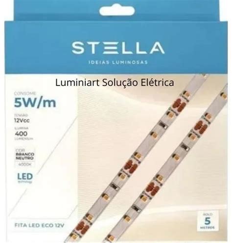 Fita Led Eco 5w M 12v Ip20 4000k Sth7804 40 Stella Fita De LED